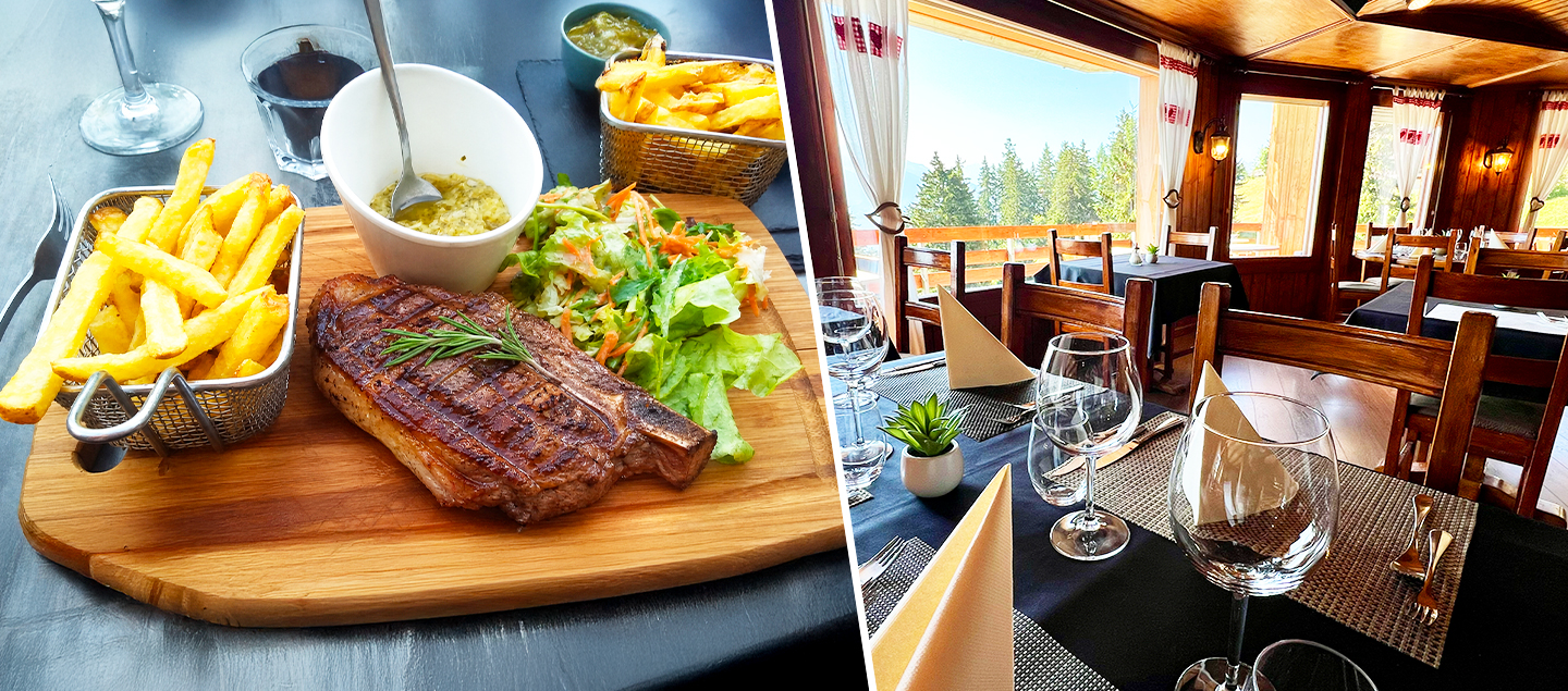 Menu Côte de boeuf à partager avec bouteille de vin, entrée et dessert dès 2 personnes