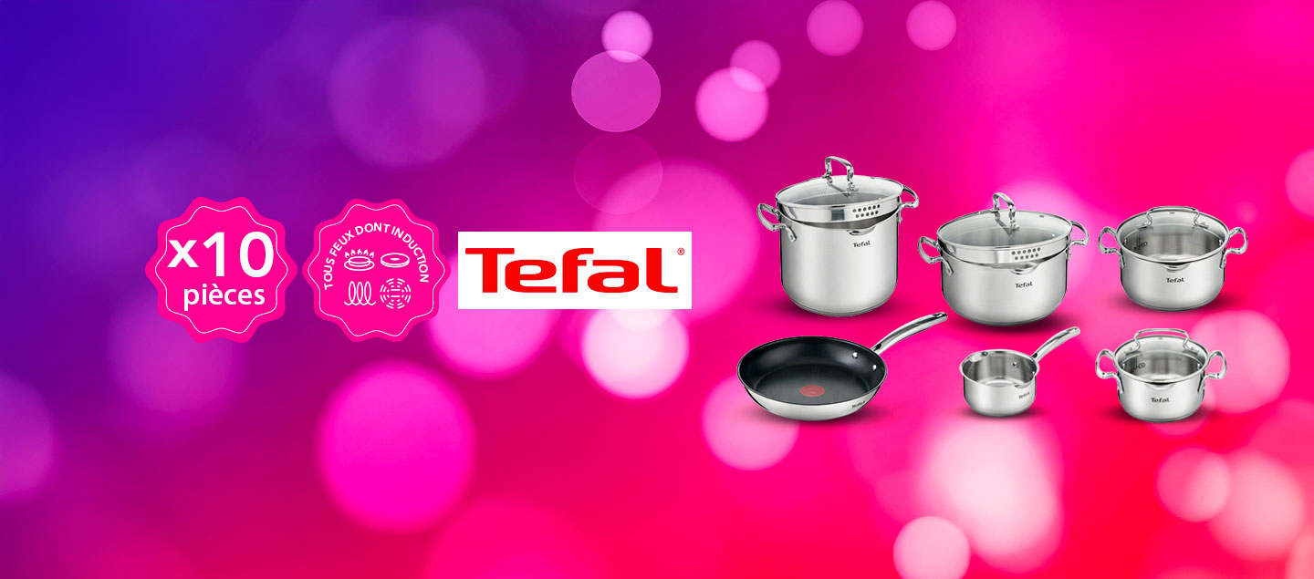 Batterie de cuisine 10 pièces tous feux dont Induction TEFAL