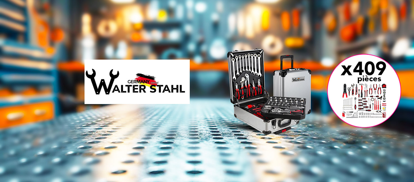 Boîtes à outils avec 409 pièces WALTER STAHL