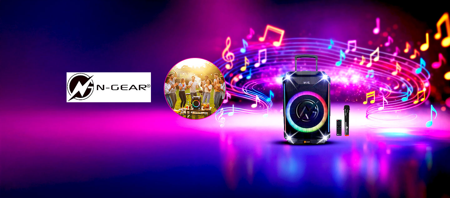 Haut-parleur LED Bluetooth portable sans fil N-GEAR (micro inclus)