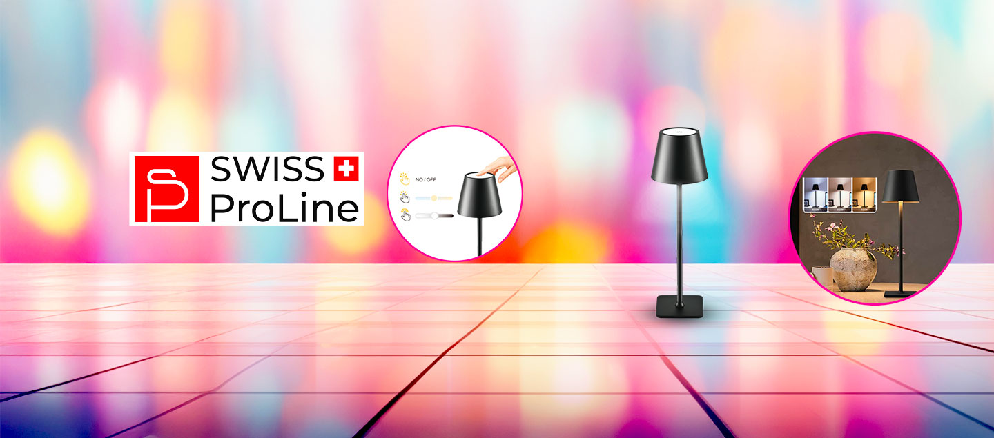 Lampe chic LED sans fil tactile Swiss ProLine