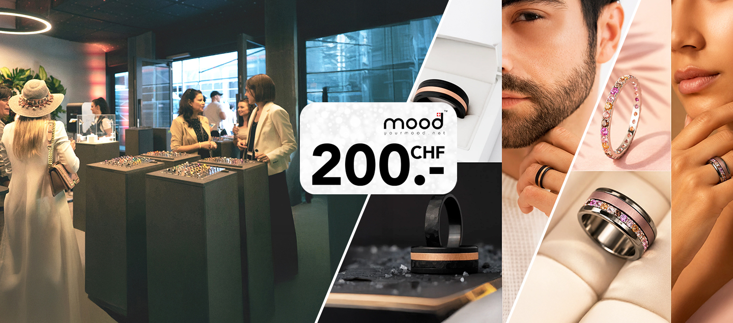 Bon d'une valeur de CHF 200.- chez mood valable en ligne et en boutique