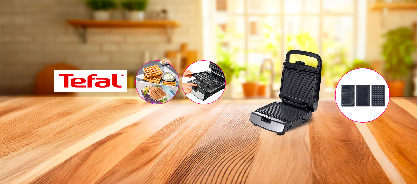 Appareil de cuisson 3en1 TEFAL (Panini - Croque-Monsieur - Gaufre)
