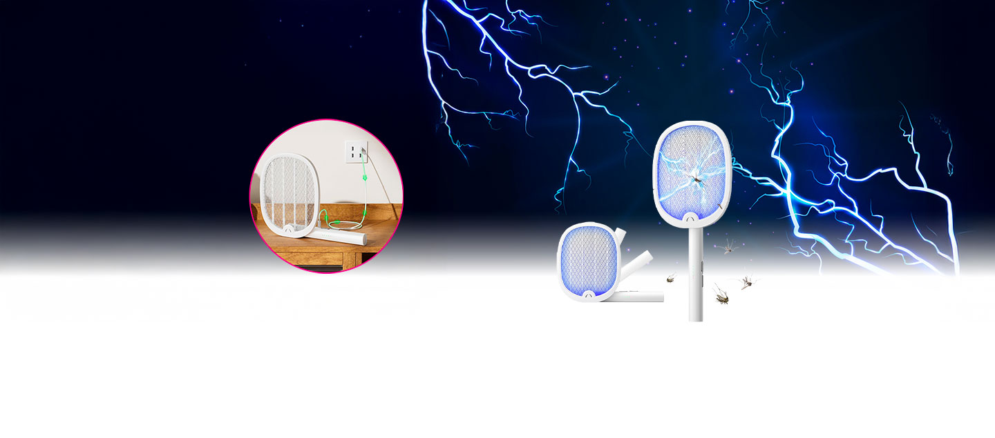 Raquette UV anti-moustiques rechargeable et pliable