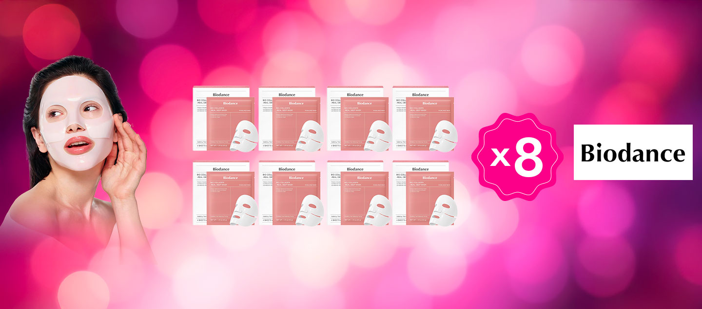 Set de 8 masques de beauté coréen au collagène BIODANCE