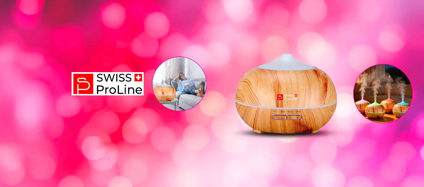 Humidificateur à diffuseur d'arômes avec LED Multicolore Swiss ProLine