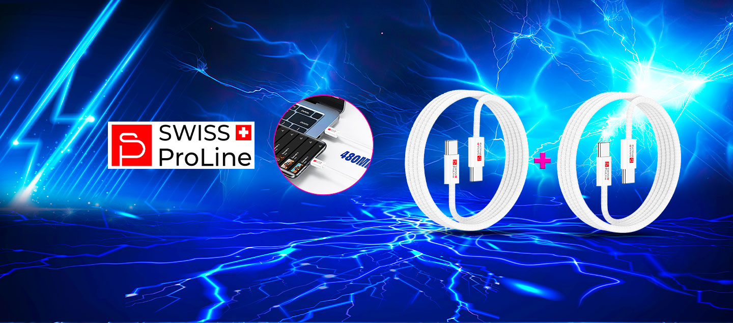 Set de 2 câbles USB-C à USB-C (1m) Swiss ProLine