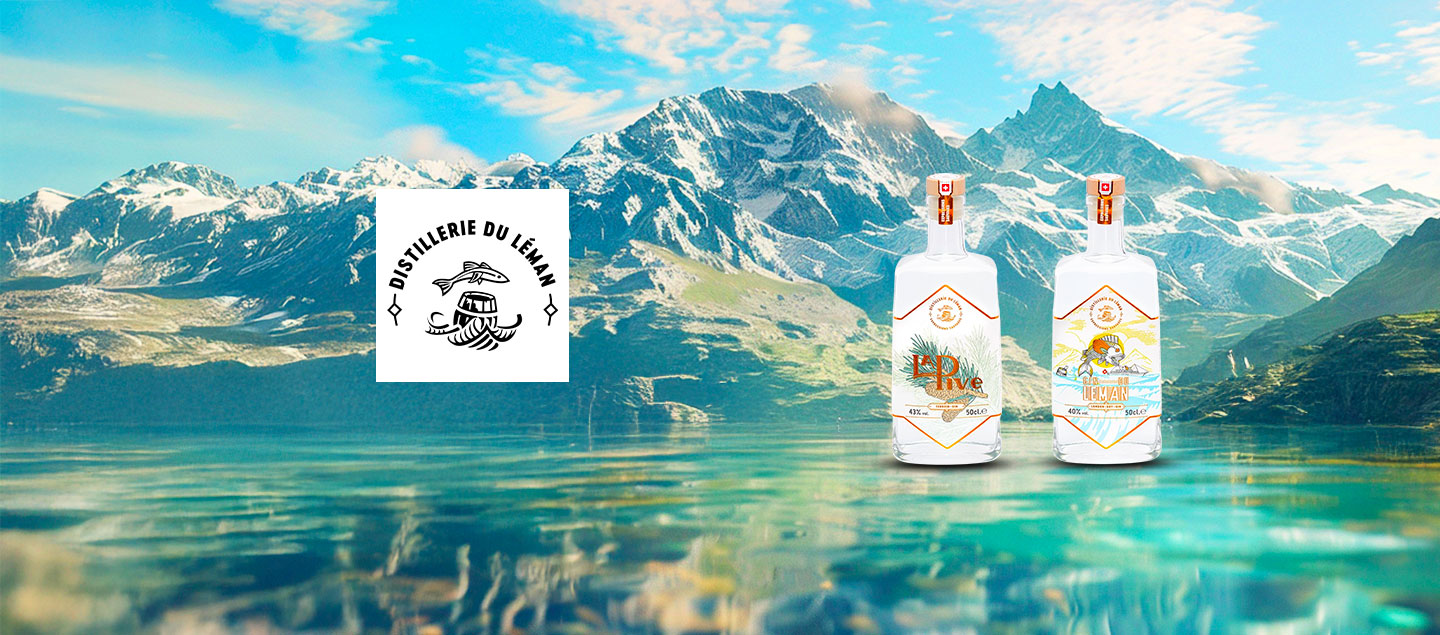 Bouteille de GIN 50cl DISTILLERIE DU LEMAN (La Pive ou Gin du Léman)