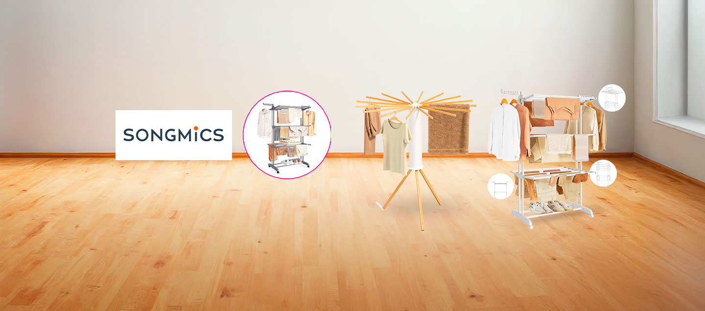 Etendoir à linge pliable et pratique SONGMICS