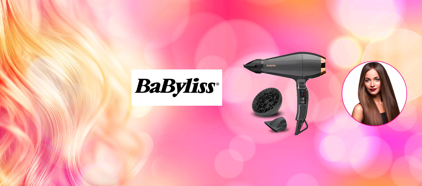 Sèche-cheveux professionnel 2200W avec 2 accessoires inclus BABYLISS