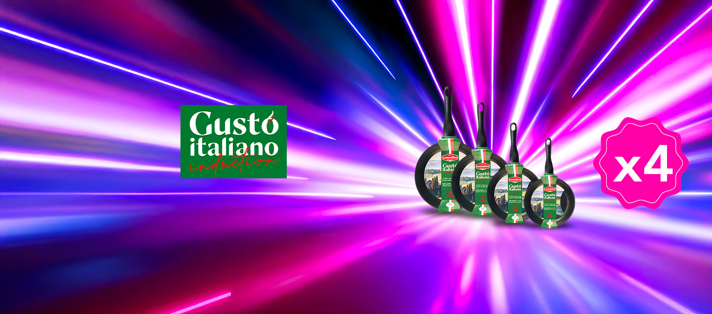 Set de 4 poêles haute qualité tous feux dont induction GUSTO ITALIANO