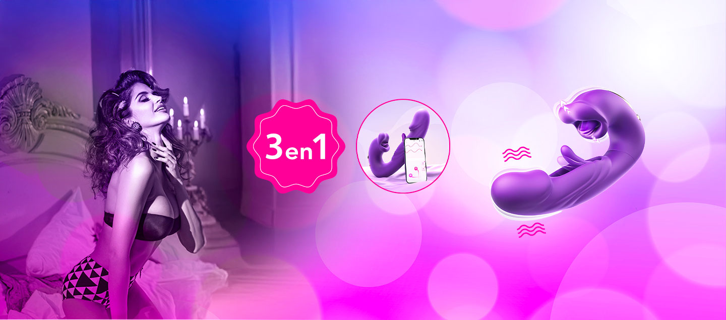 Sextoys 3en1 GODOUI (Vibration, Masseur et Gode)