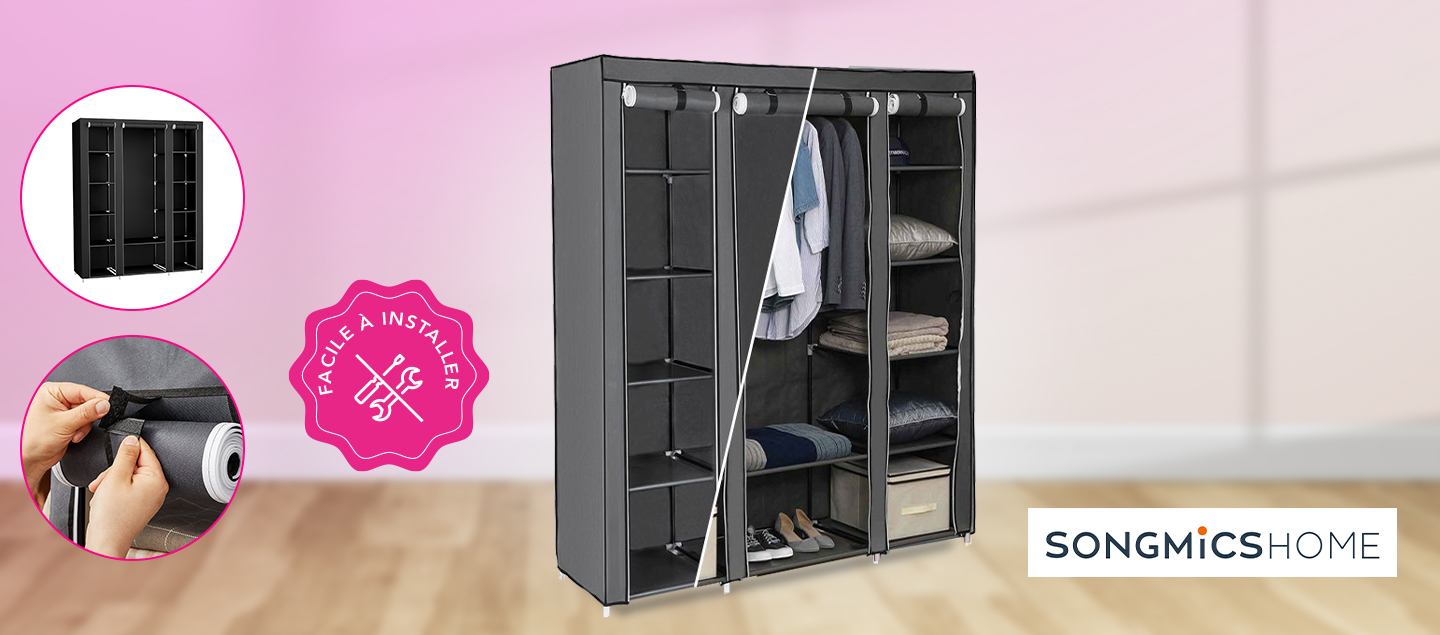 Dressing XXL avec penderie facile à installer SONGMICS