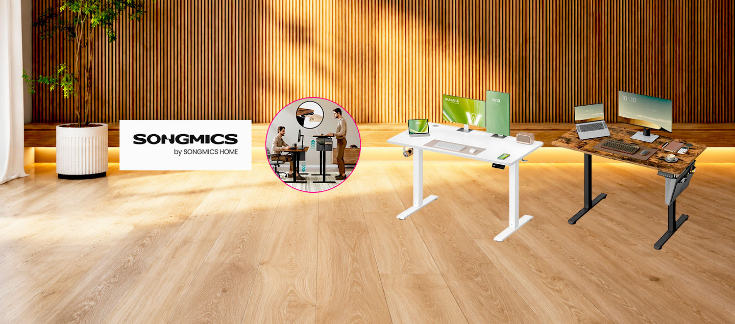 Bureau électrique avec fonction 2en1 (assis-debout) SONGMICS