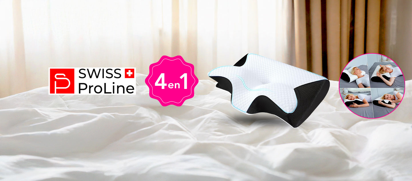 Oreiller cervical à mémoire de forme 4en1 Swiss ProLine