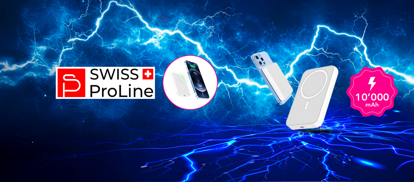 Batterie portable magique avec fonction magnétique de 10’000mAh Swiss ProLine