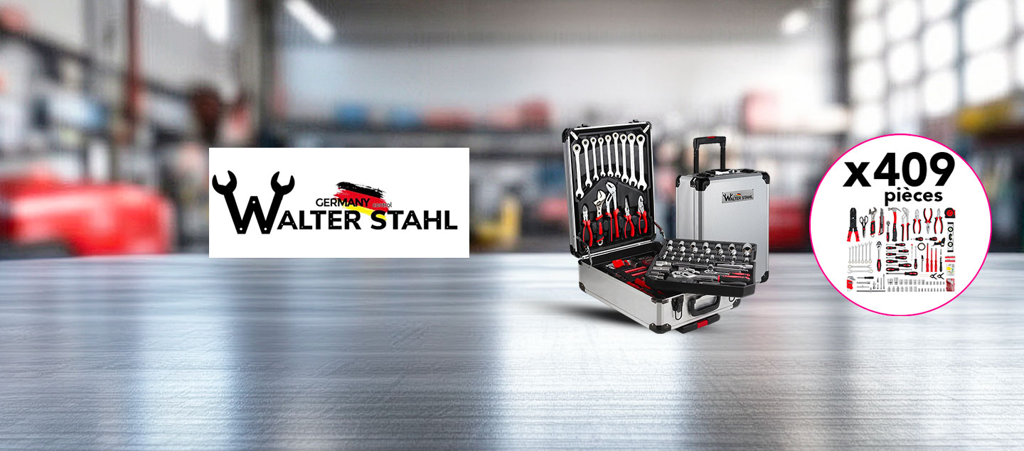 Boîtes à outils avec 409 pièces WALTER STAHL