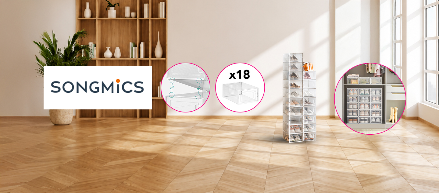Boîte de rangement pour chaussures modulable SONGMICS (18 boites)