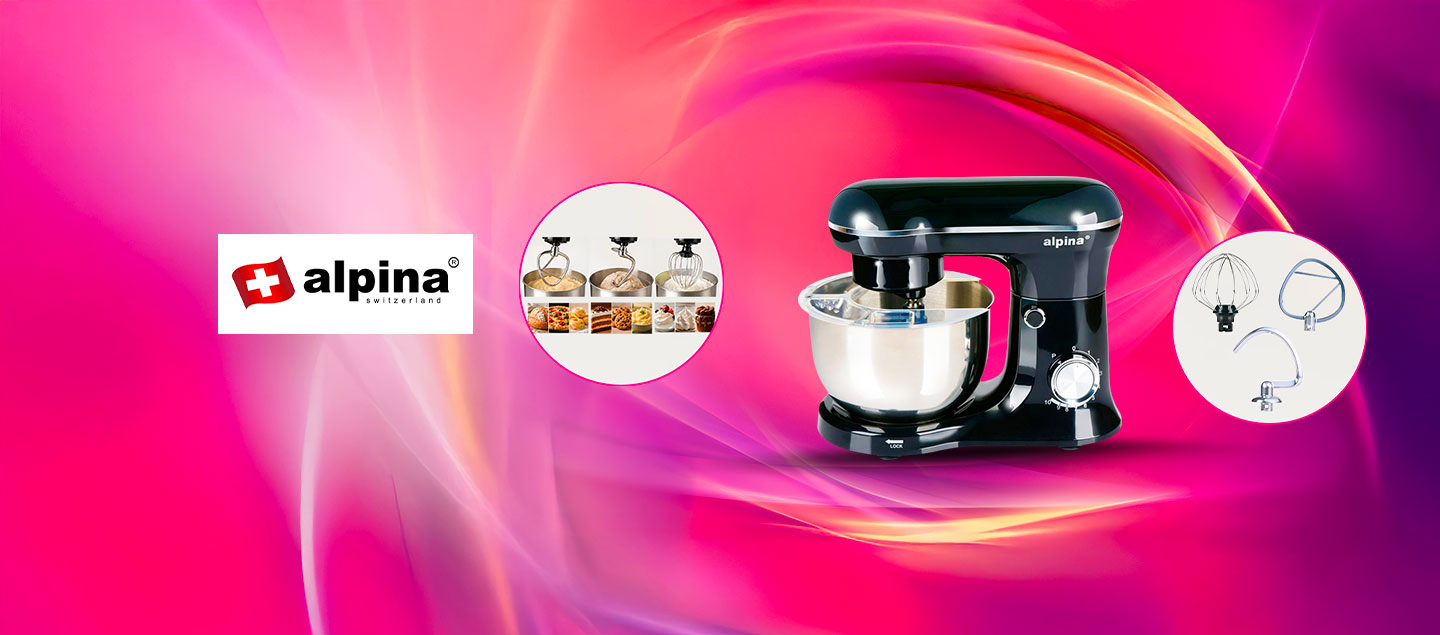 Robot de cuisine multifonctions avec 4 accessoires ALPINA 