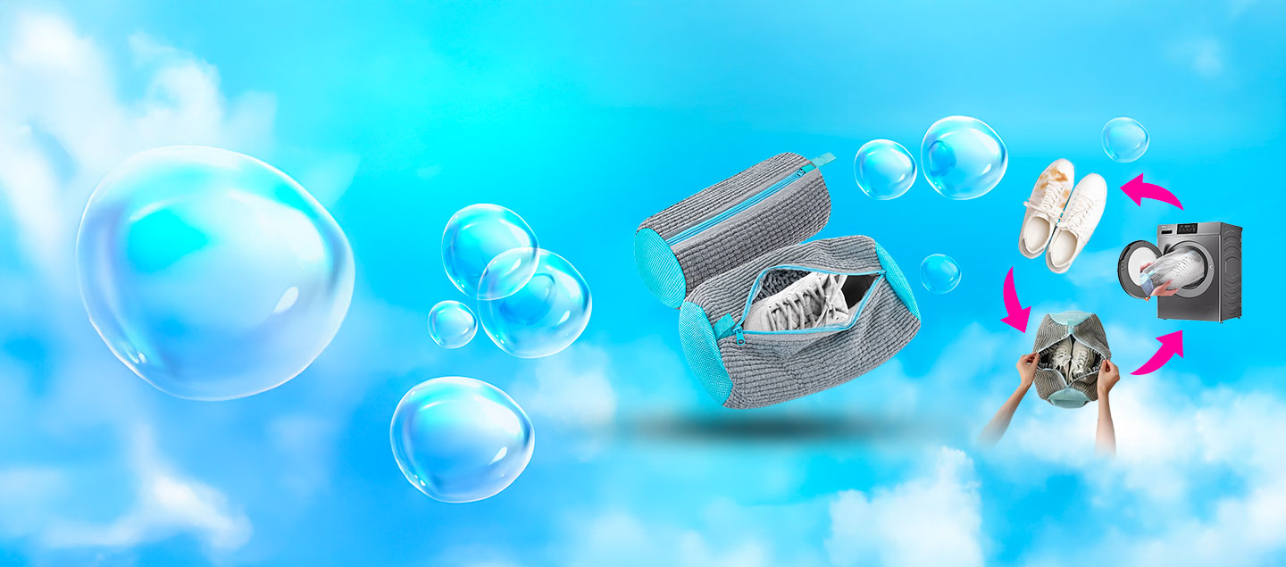 Set de 2 sacs de lavage réutilisable pratique pour chaussures