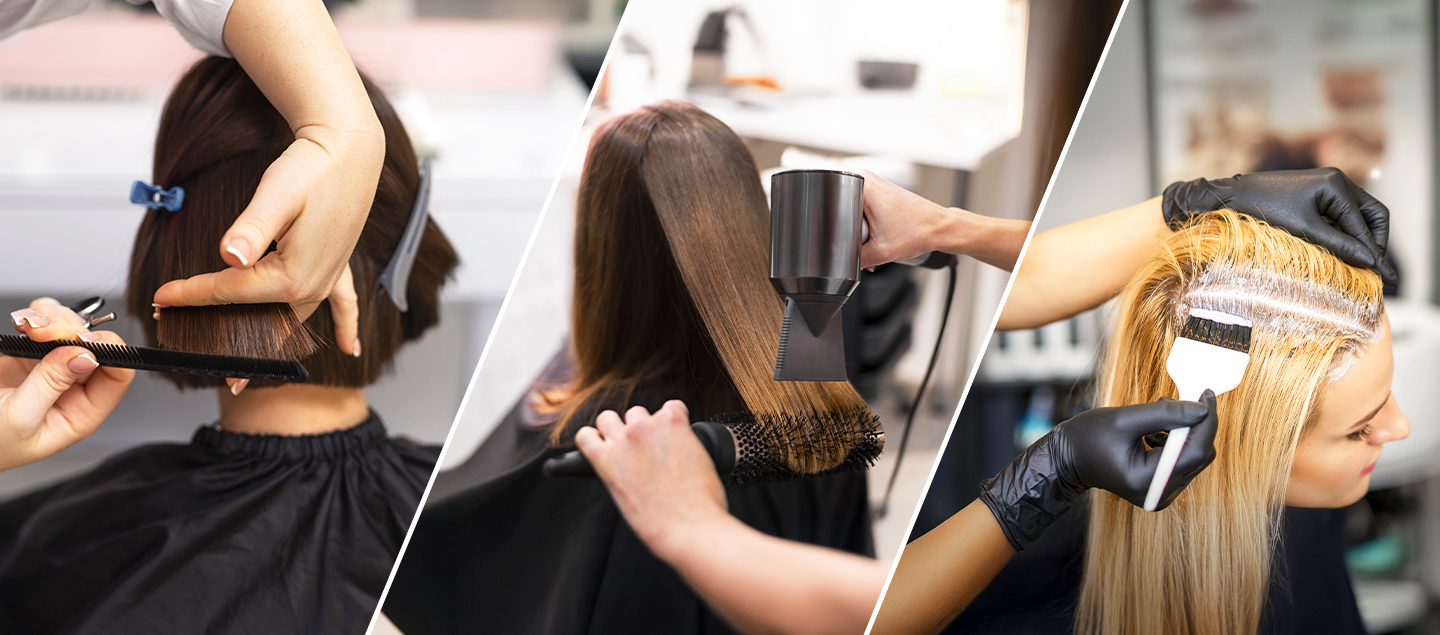 Coupe avec Shampoing et Brushing, avec ou sans Coloration racines