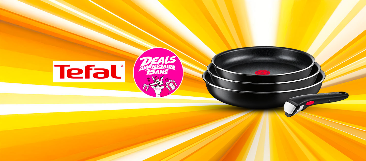 Set de 3 poêles avec poignée amovible tous feux dont Induction TEFAL