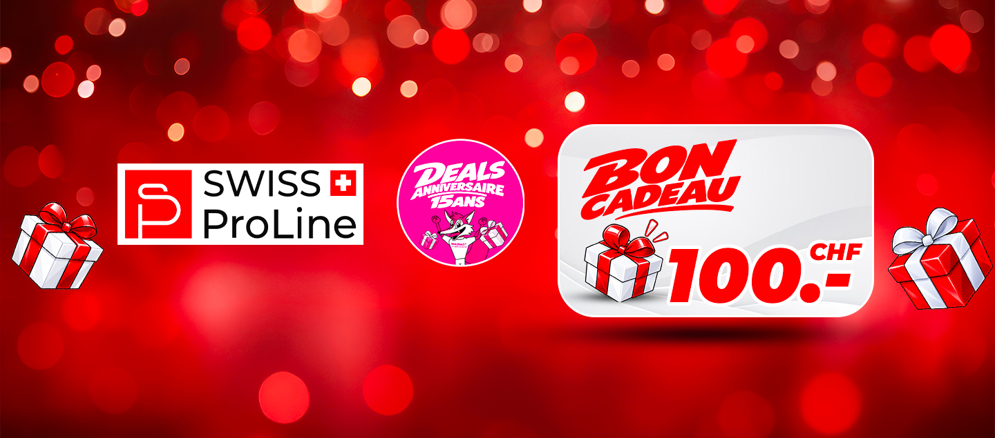 Bon d'une valeur de CHF 100.- valable sur tout le site Swiss ProLine