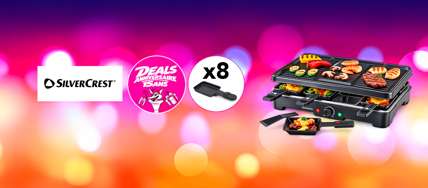 Appareil 2en1 raclette et grill 8 personnes SILVERCREST