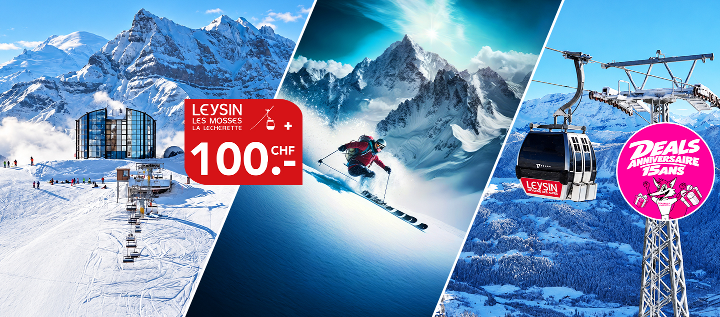 Bon cadeau d’une valeur de CHF 100.- valable sur toutes les activités du site Télé Leysin (Forfait ski, VTT, Parapente, Tobogganing Park, Le Restaurant Le Kuklos)