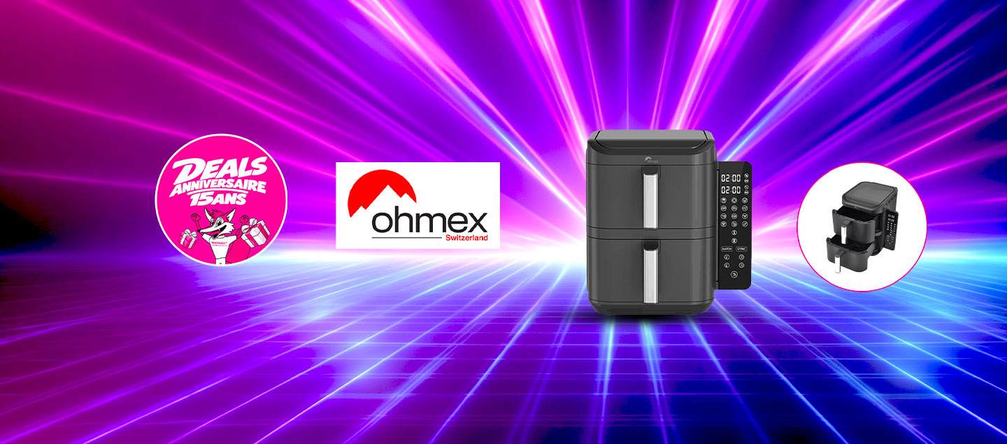 Friteuse à air chaud Air Fryer 11L (sans huile) avec double compartiments superposés OHMEX