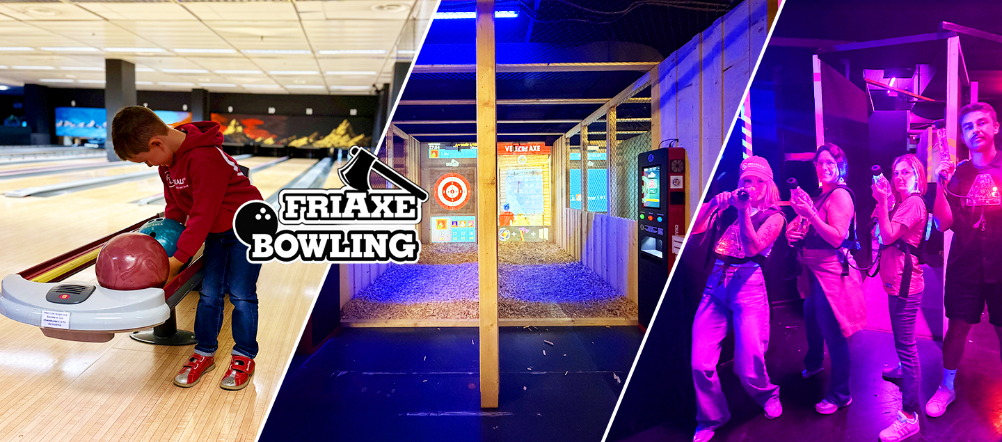 Bowling 1,2 ou 3 parties, avec Lancer de hache et Laser Game (selon formule)