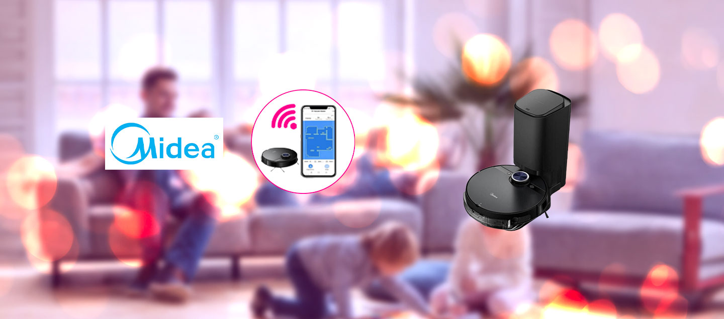 Aspirateur robot connecté 2en1 (aspirateur et laveur) avec station intégrée MIDEA