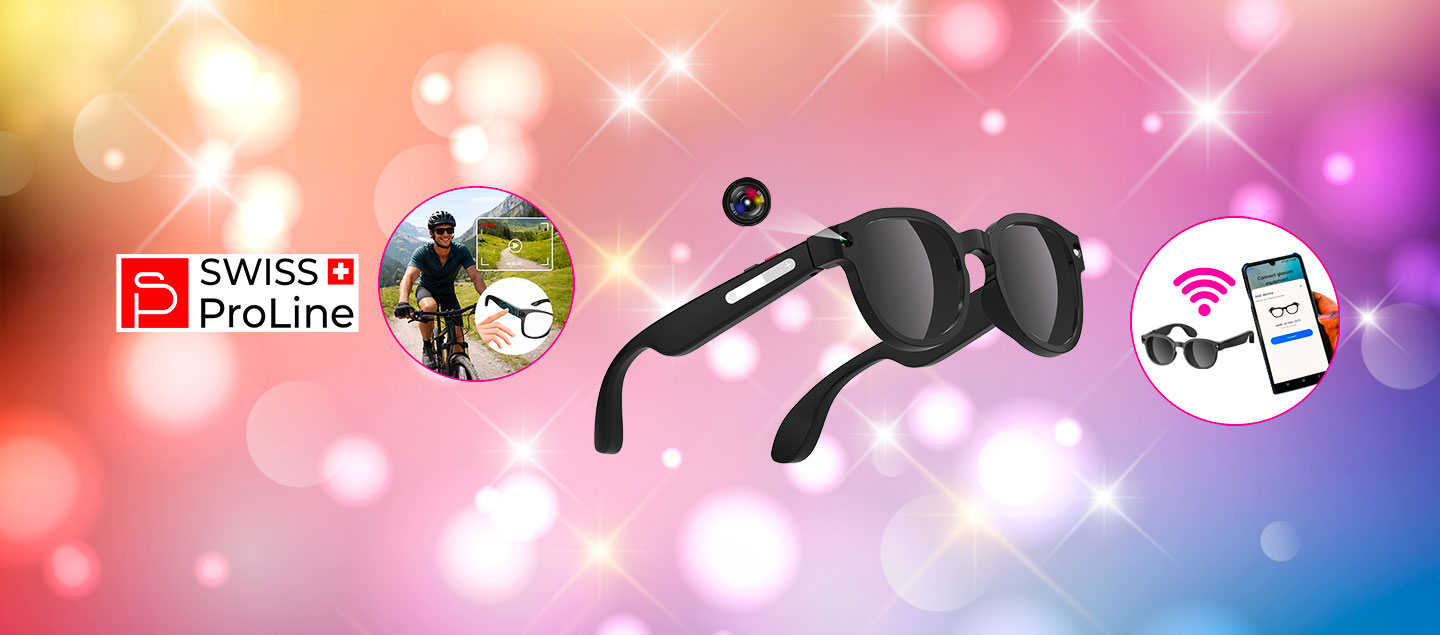 Lunette connectée intelligente multifonctions avec caméra intégrée et traducteur Swiss ProLine
