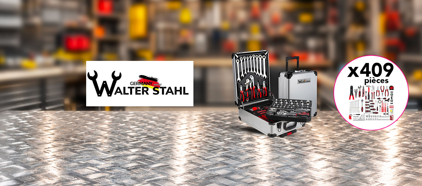 Boîtes à outils avec 409 pièces WALTER STAHL