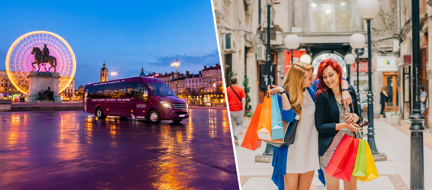 Journée shopping « Spécial Black Friday » à Lyon avec transport en bus pour 2 personnes (28 novembre 2026)