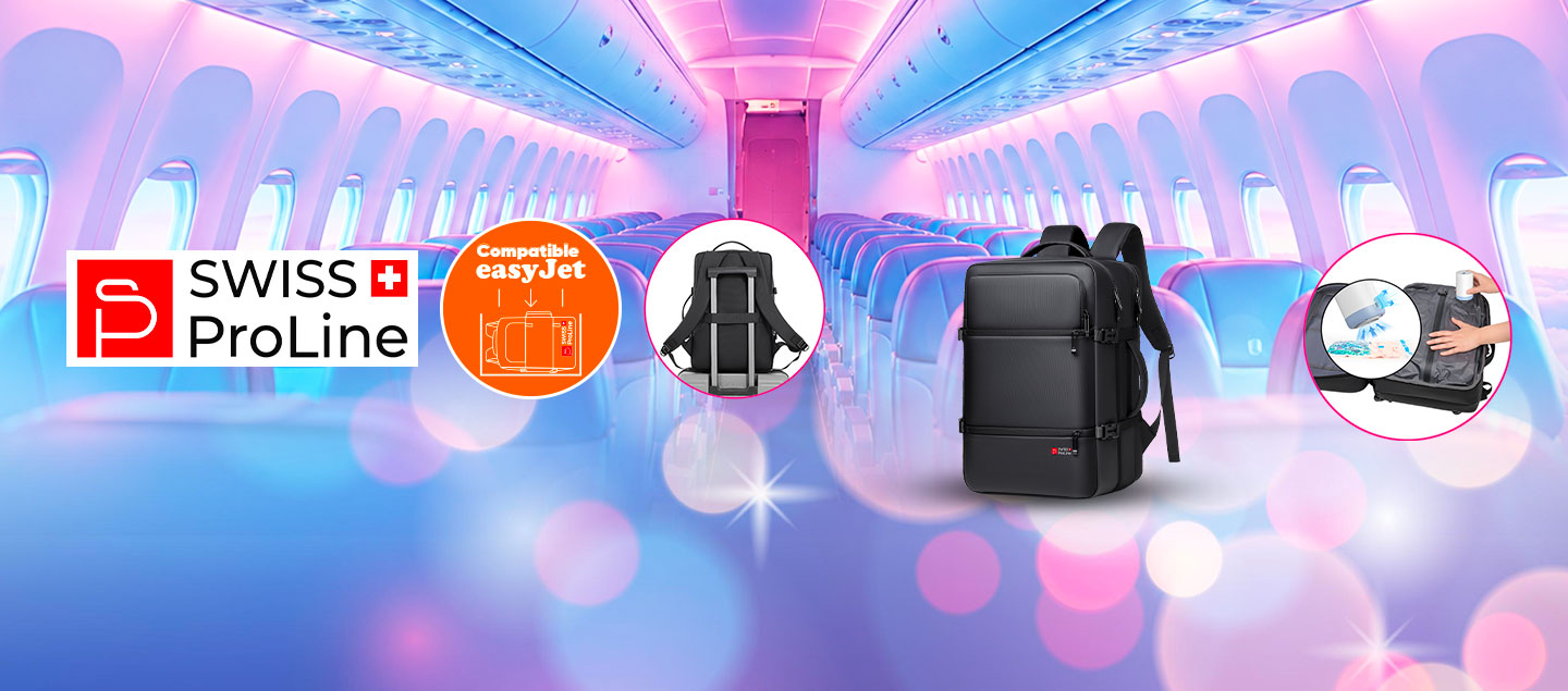 Sac à dos multifonctions avec pompe de compression (compatible Easyjet - 45cm) Swiss ProLine