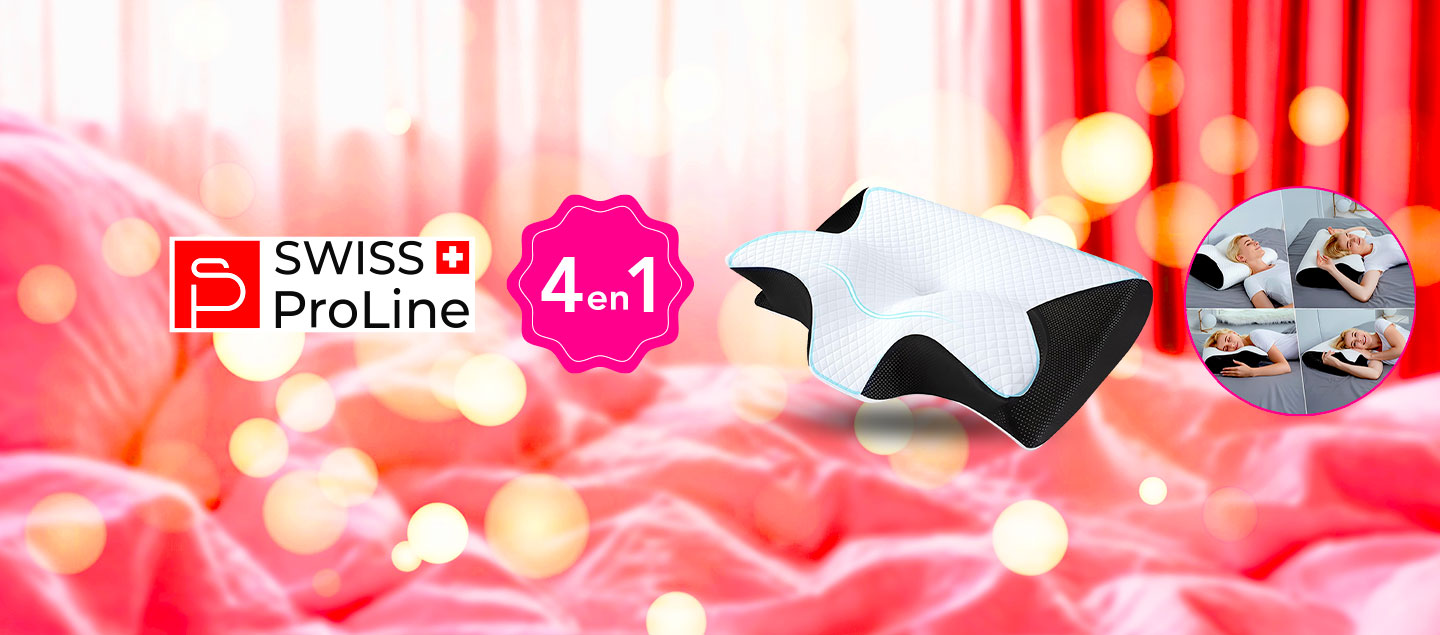 Oreiller cervical à mémoire de forme 4en1 Swiss ProLine