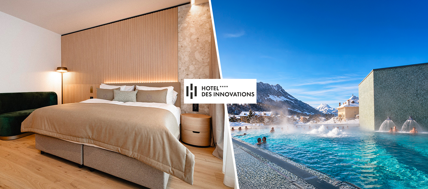 1 Nuitée à l'Hôtel des Innovations**** avec Petit-déjeuner et Entrées aux Bains de la Gruyère pour 2 personnes