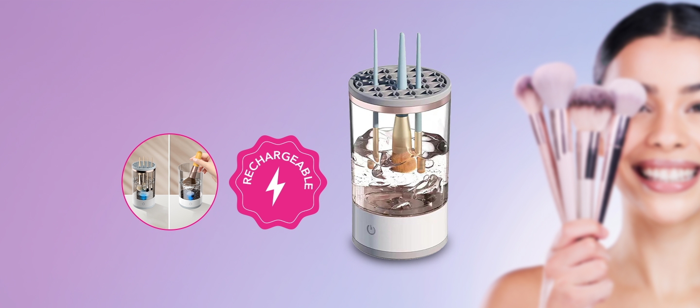 Nettoyeur pour pinceaux de maquillage pratique et rechargeable