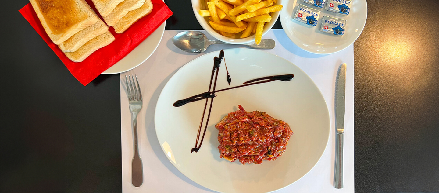 Menu Tartare de bœuf avec entrée et dessert dès 2 personnes