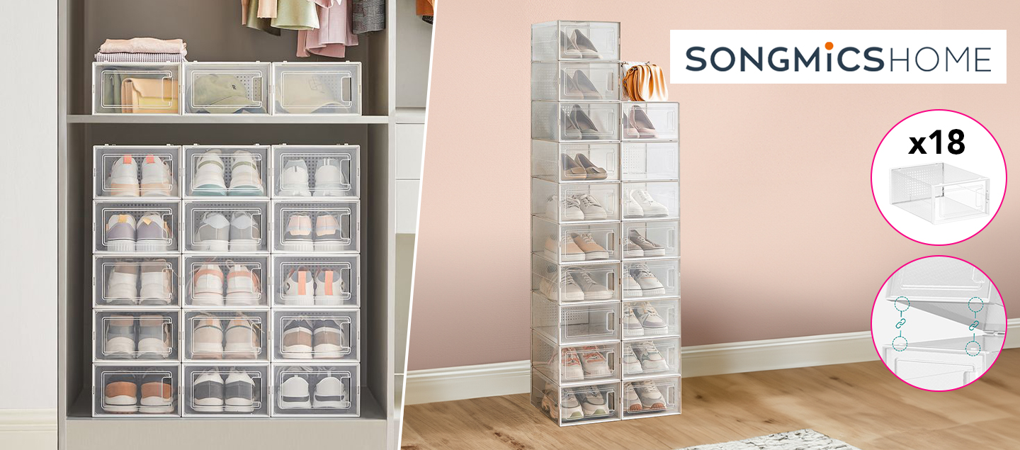 Boite de rangement pour chaussures modulable SONGMICS