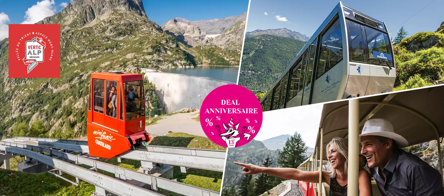 Voyage aller-retour aux 3 installations de VerticAlp Emosson dès 3 personnes