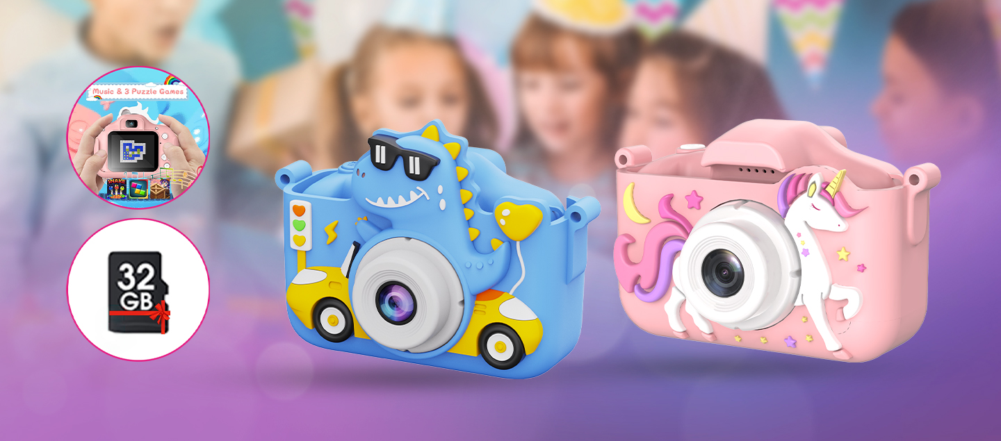 Appareil photo multifonctions avec jeux inclus pour enfant