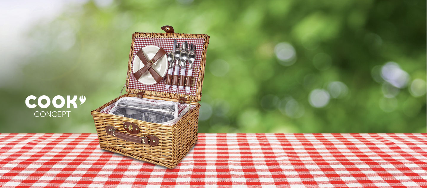 Panier pique-nique en rotin pour 4 personnes - COOK CONCEPT