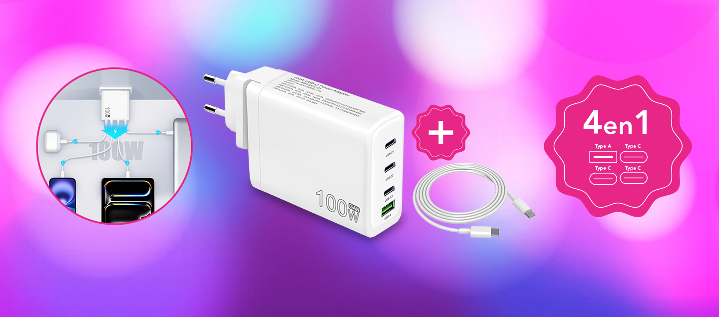 Chargeur 4en1 rapide avec câble USB-C