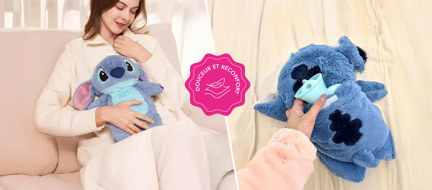 Bouillotte peluche ultra douce Stitch