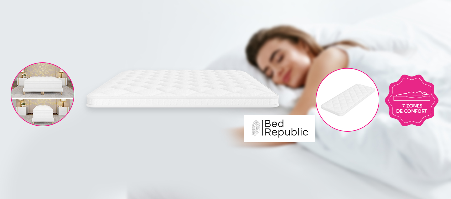 Surmatelas à mémoire de forme haute densité (5cm d'épaisseur et 7 zones de confort) BedRepublic
