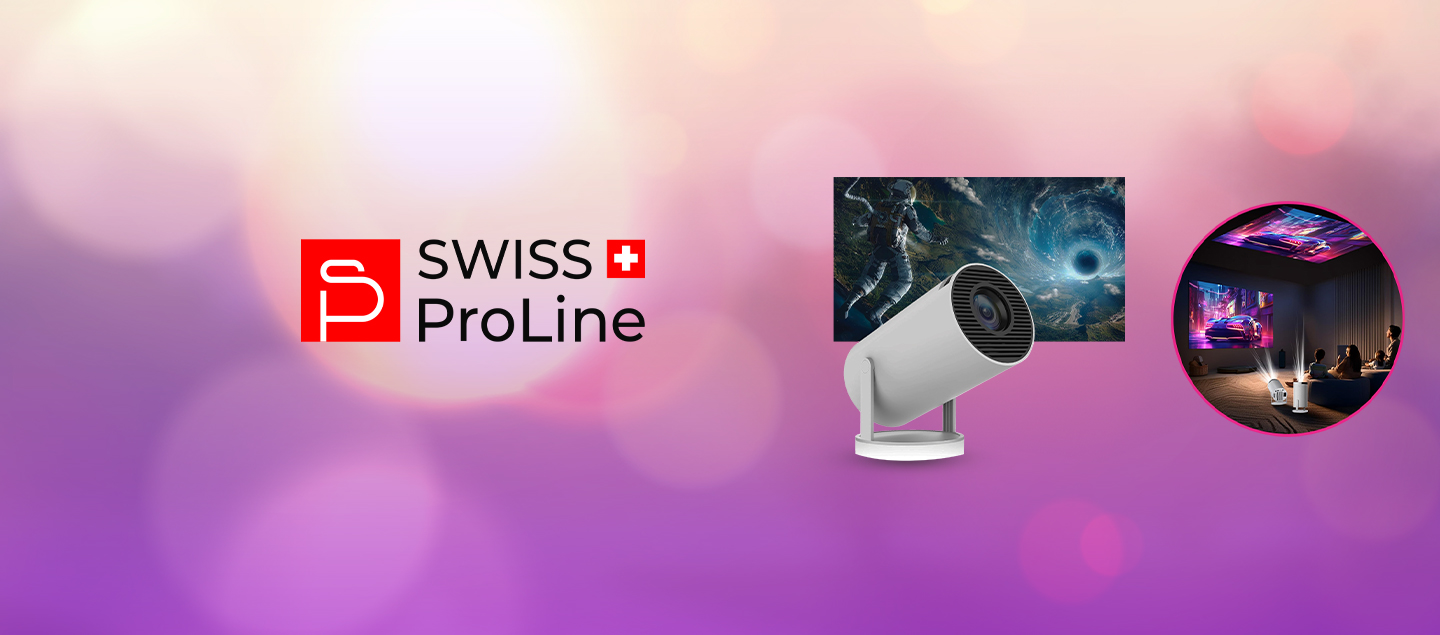 Projecteur connecté haute définition 4K (Application Netflix, Youtube, Amazon) Swiss ProLine
