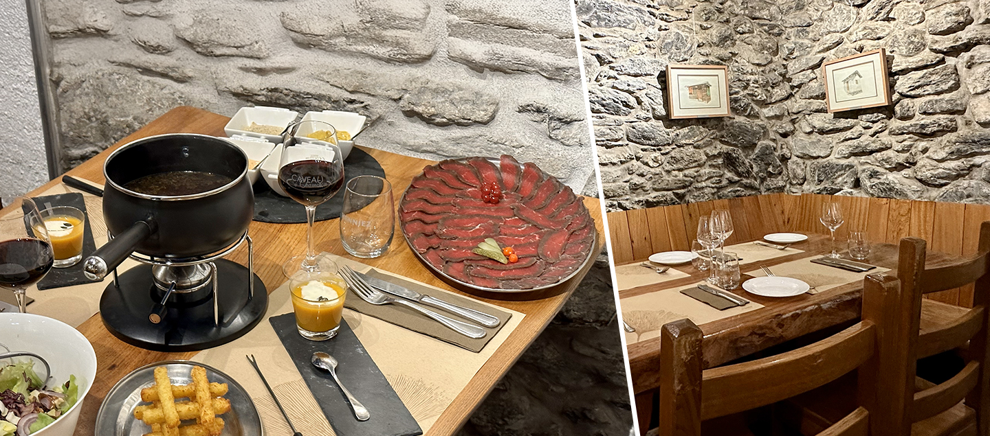 Menu Fondue vigneronne de boeuf avec entrée et dessert dès 2 personnes