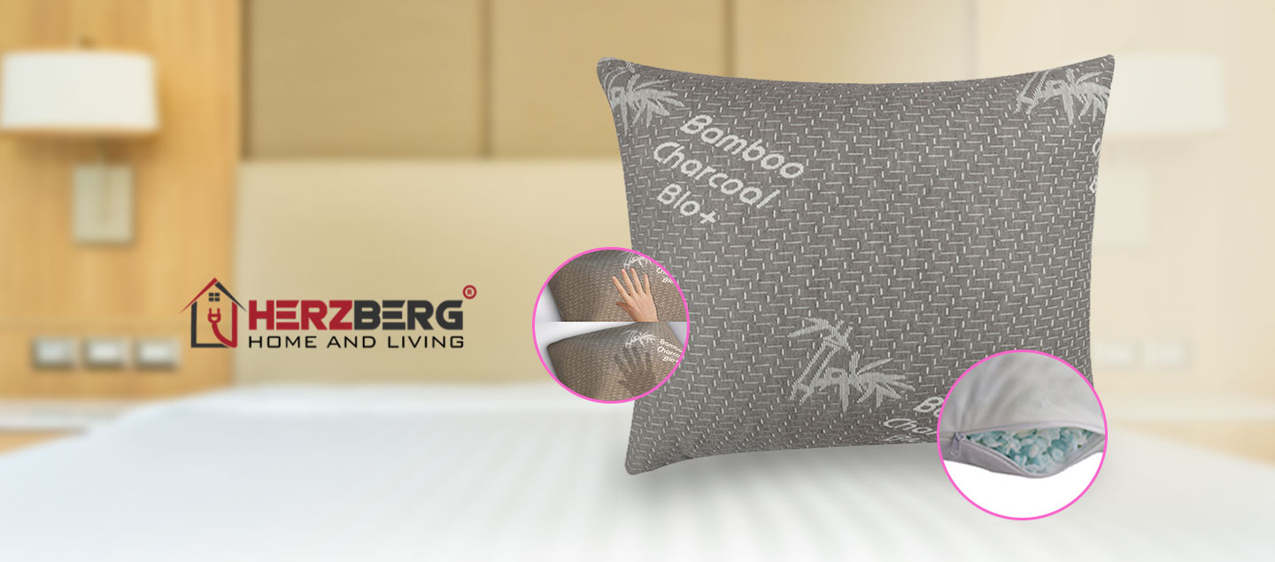 Oreiller en Charbon de Bambou luxueux avec mousse à mémoire de forme Herzberg
